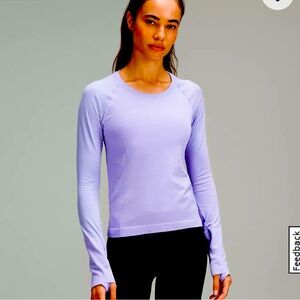 Lululemon Swiftly Tech Long-Sleeve Shirt 2.0
Waist Length Light Purple  Size 6